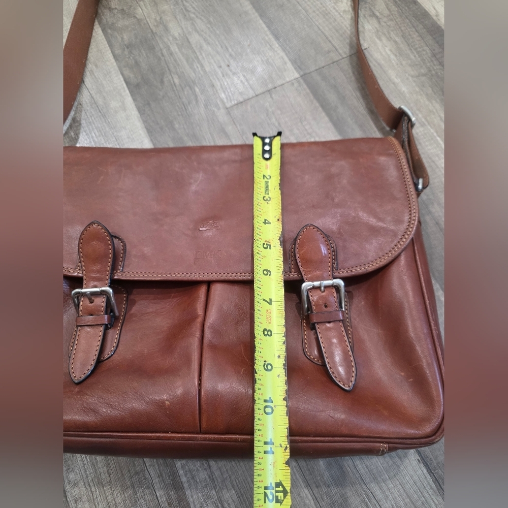 Tony Perrotti Brown Leather Briefcase Laptop Office Busines Bag Messenger Classy - Picture 4 of 16